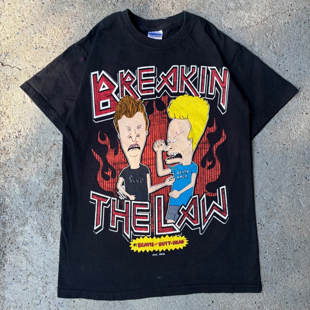 Judas Preist Breaking The Law Beavis and Butt-Head T-Shirt Black Small 2010